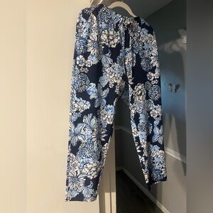 Lilly Pulitzer Navy and White Floral Pants